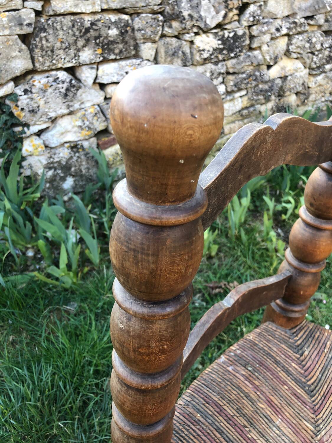 Brutalist straw chair