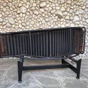 LC4 chaise longue in cowhide and black frame by Cassina, 1970–80