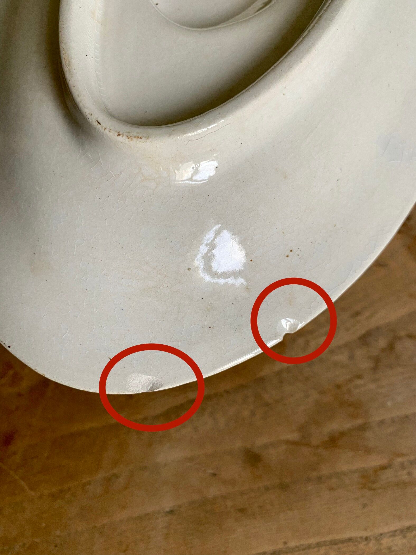 Old earthenware sauce boat Creil and Montereau HBCM