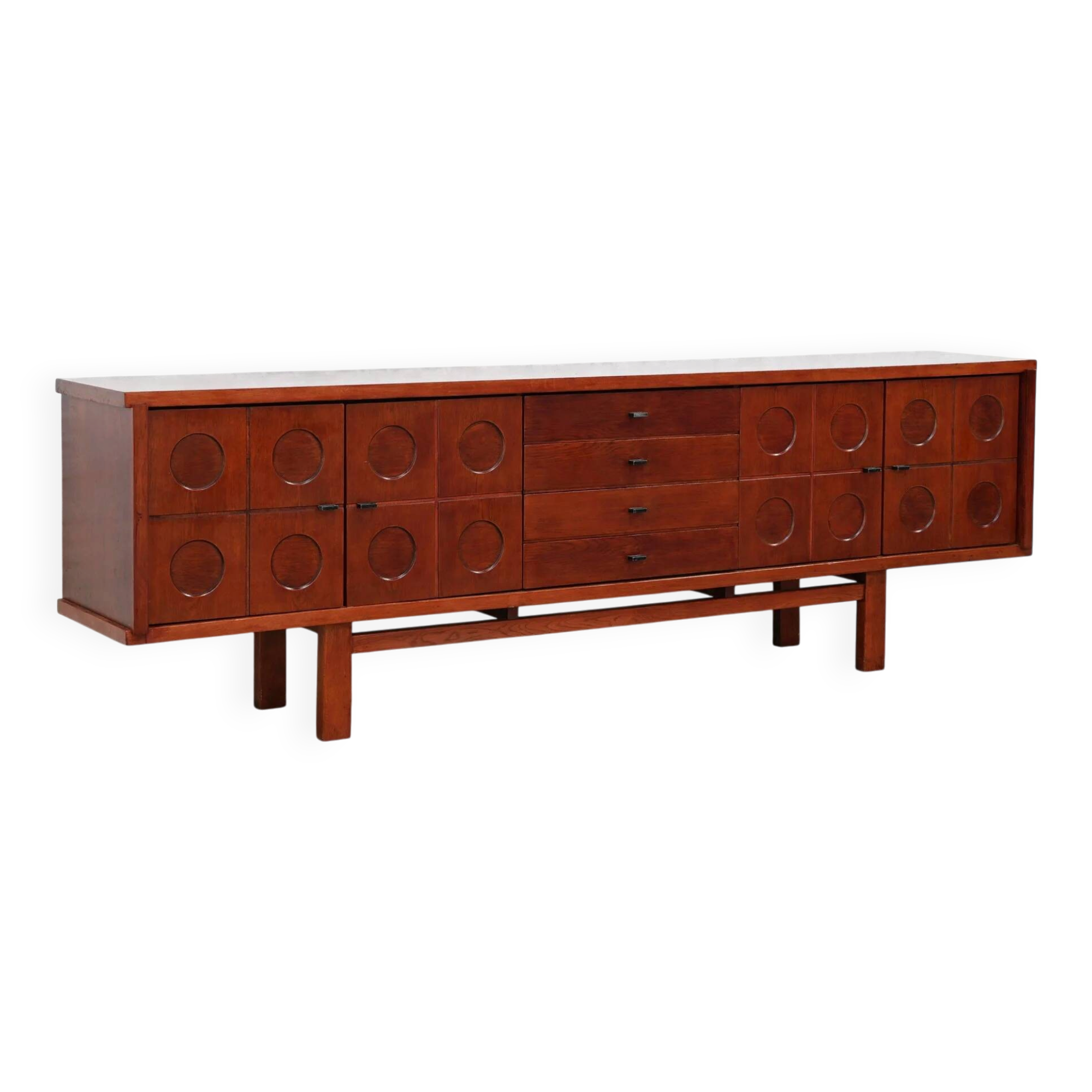 Brutalist oak sideboard, Belgium, 1970s