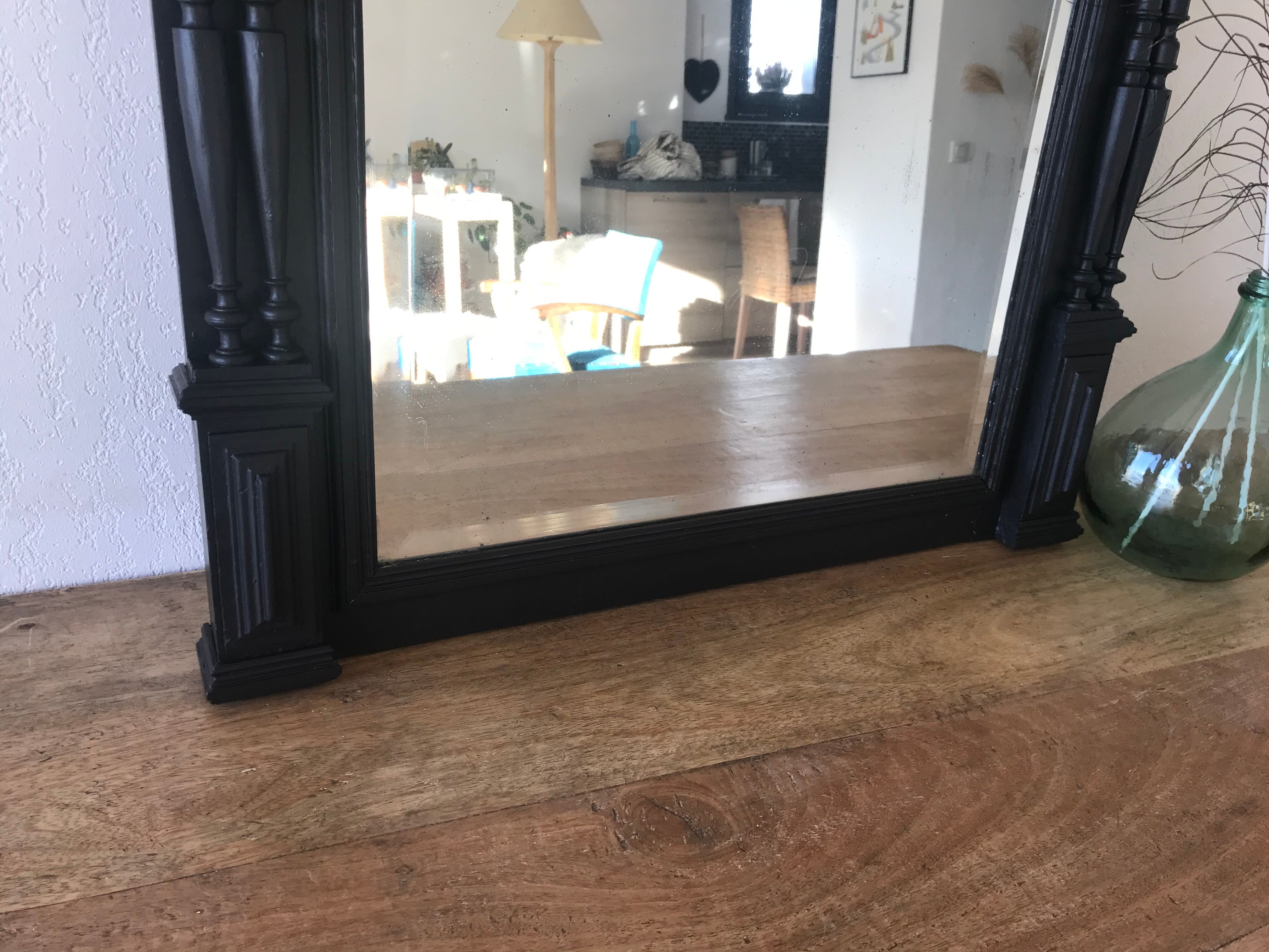 Mirror black trumeau - 107x81cm