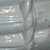 Porte-parapluie vintage italien en céramique blanche style bambou