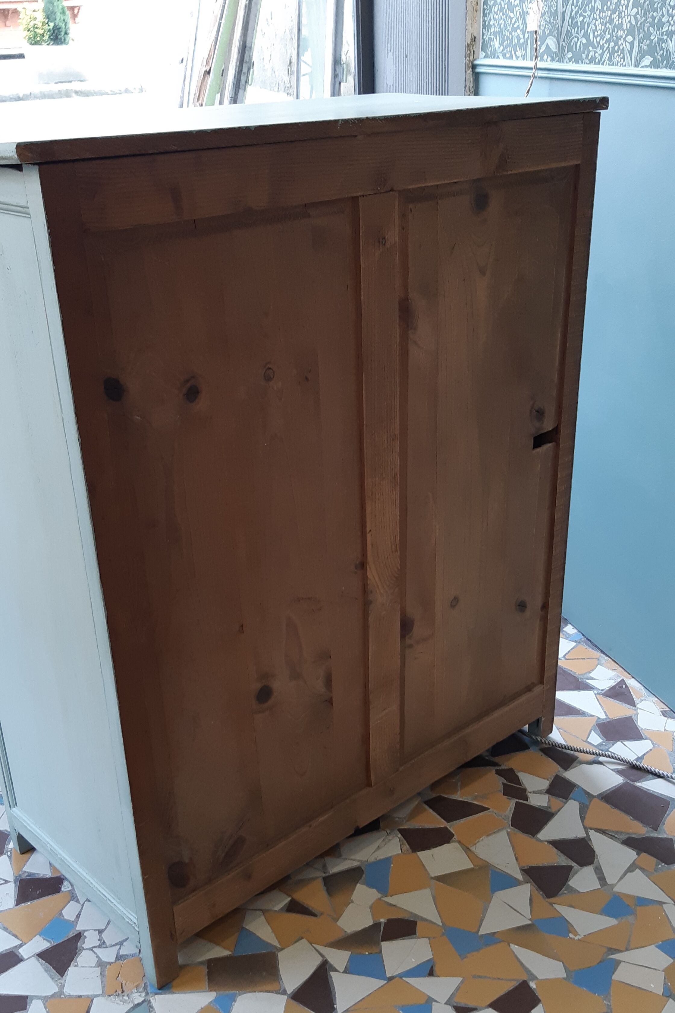 Light grey green Parisian buffet