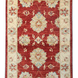 Traditional Red Wool Area Rug Ziegler Carpet- 77x121cm