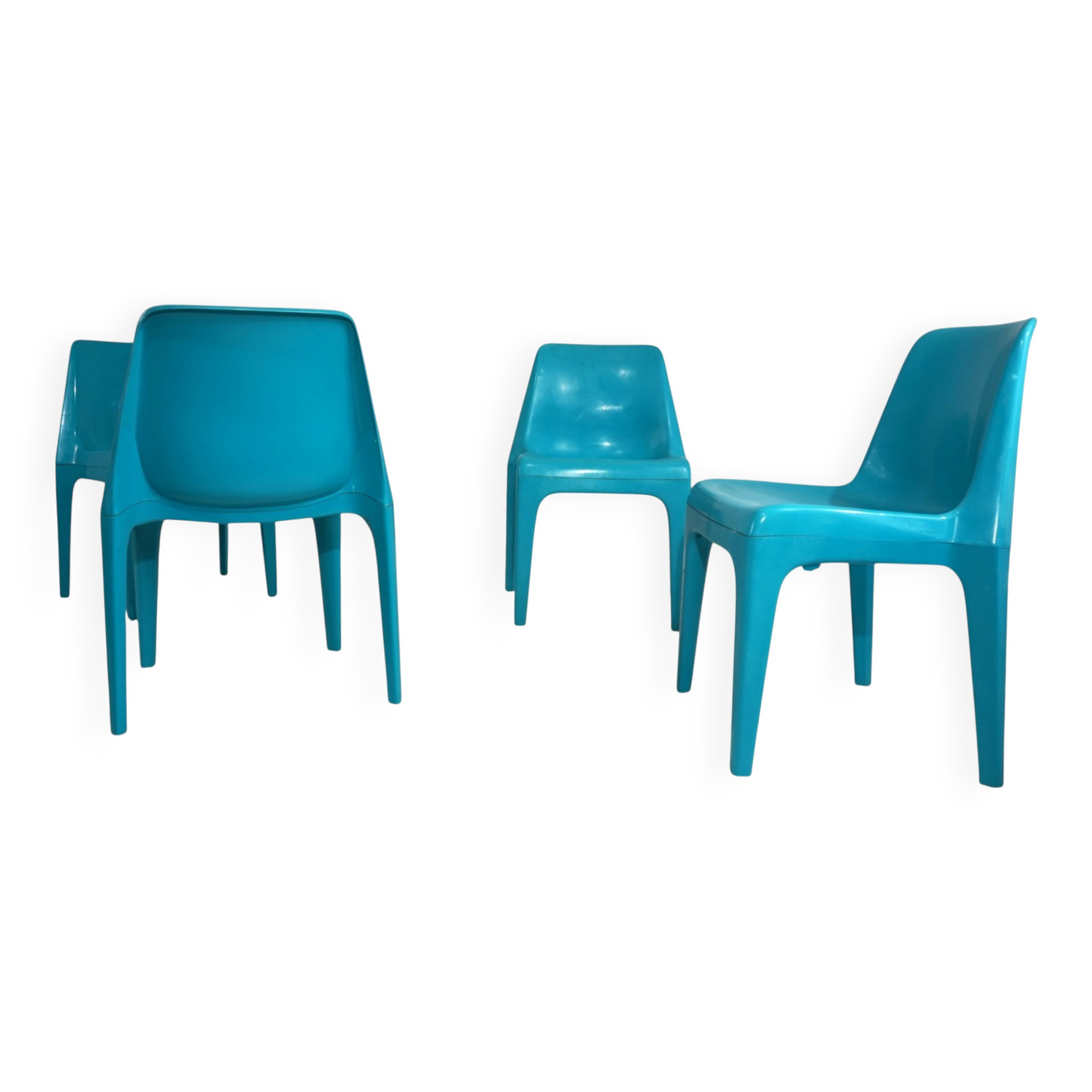 Set of 4 Schröder & Henzelmann Space Age Dining Chairs, 1970