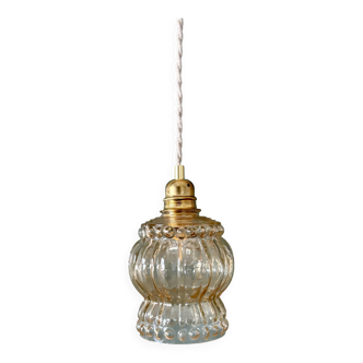 Vintage amber glass suspension globe