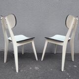 2 chaises en formica vert d'eau