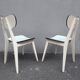 2 chairs in water green formica