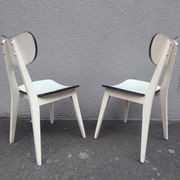 2 chairs in water green formica