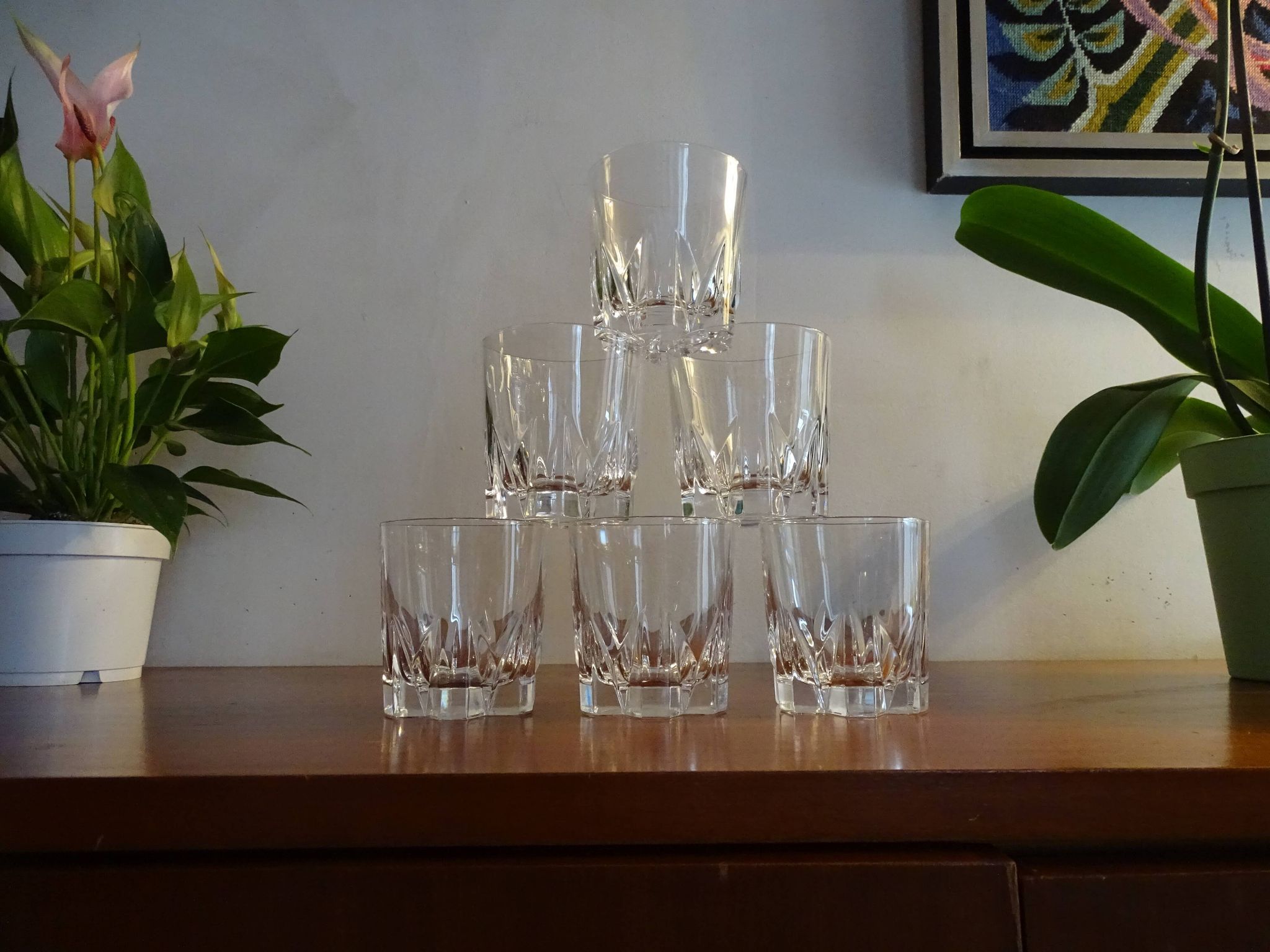 6 glasses of crystal whisky of Arques - Model Cheverny - 30 cl in box