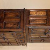 Sideboard in two parts L 163 x D 52 x 196, in solid oak