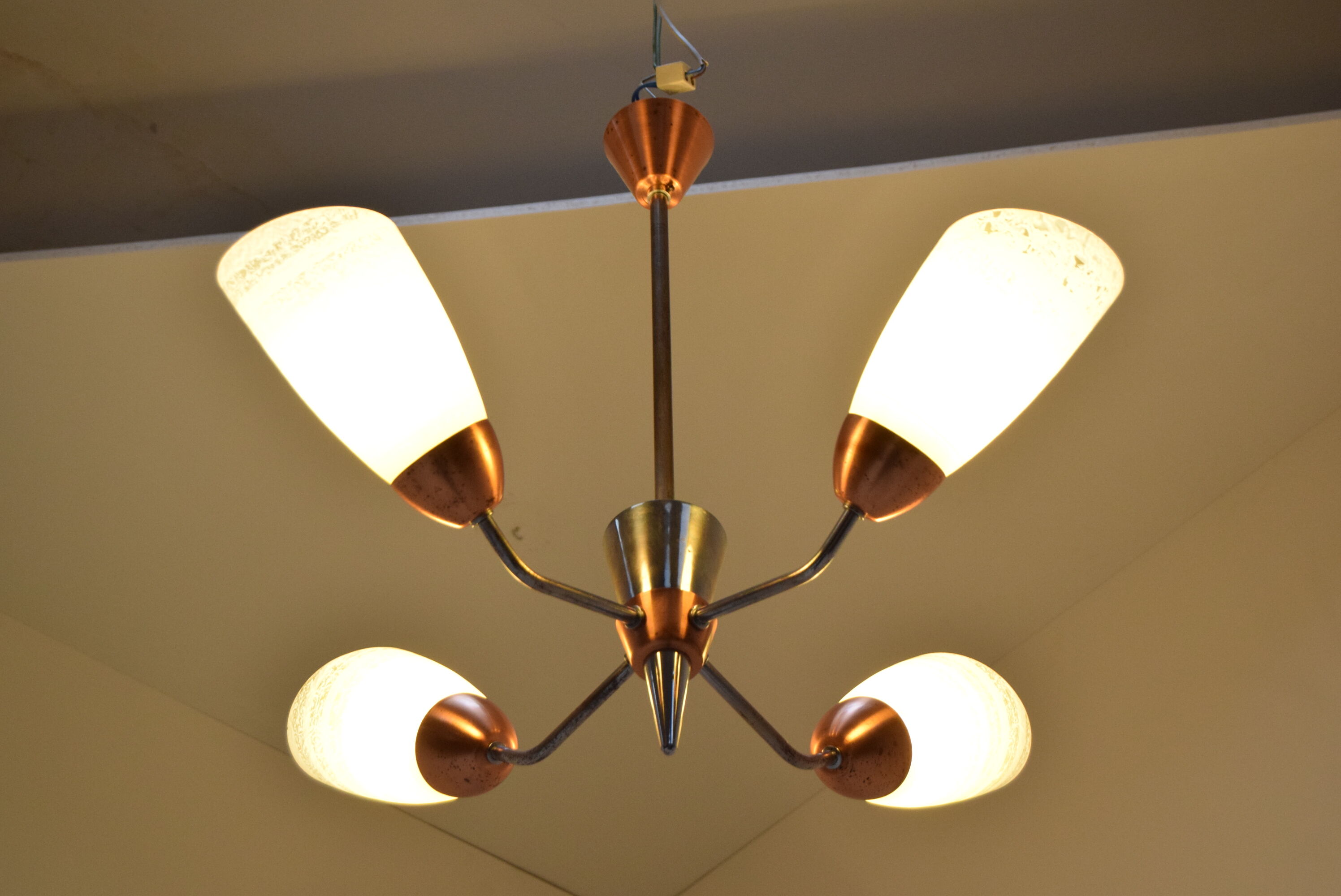 Mid-Century Chandelier by Drukov, 1960‘s.