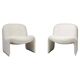 Paire de fauteuils Alky vintage en acier et laine bouclette par Giancarlo P