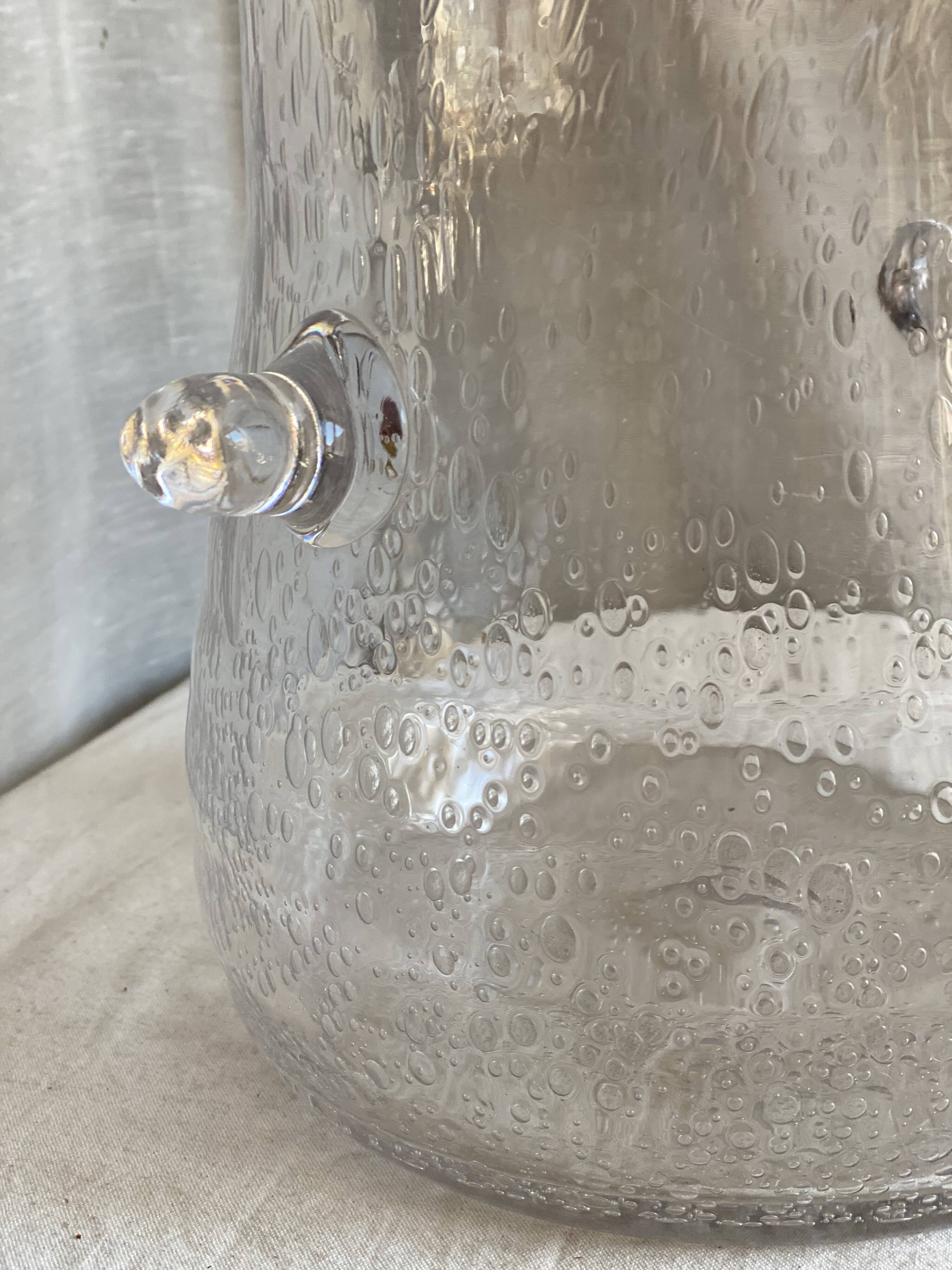 Vintage 1960s bubble glass cooler bottle bucket biot