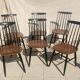 6 Vintage Scandinavian Fanett Chairs by Tapiovaara from the 1960s