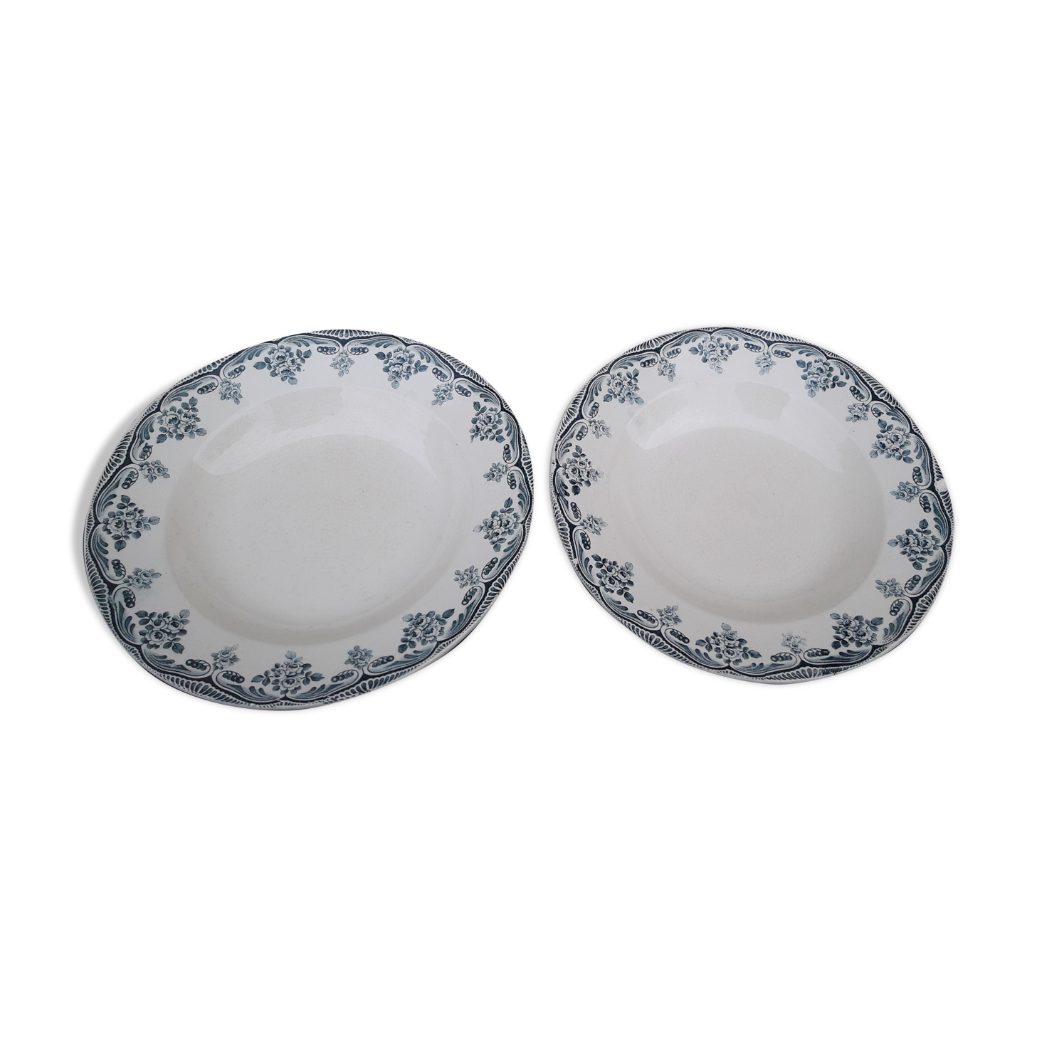 2 hollow plates Iron Earth Boulenger model Bordeaux diam 23 cm