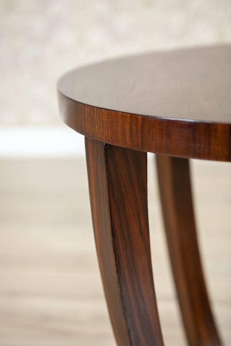 Late 20th Century Art Deco Round Mahogany Side Table, 1950s