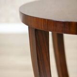 Late 20th Century Art Deco Round Mahogany Side Table, 1950s