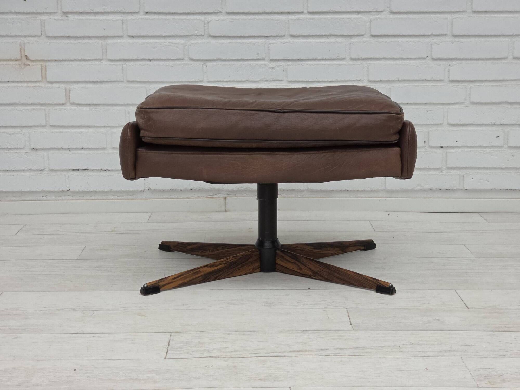 1970s, Danish swivel armchair with footstool by Madsen & Schubel.