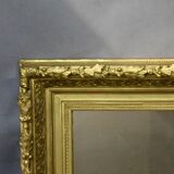 Mirror Frame In Wood And Golden Stucco