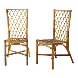 paire de chaises en rotin