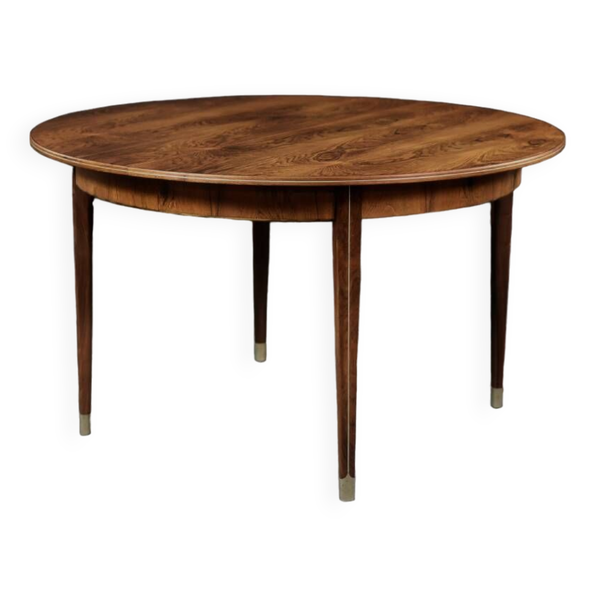 Vintage round folding dining table in rosewood by Agner Christoffersen, Denmark.
