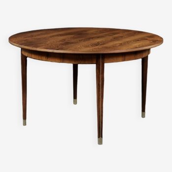 Vintage rare danish round rosewood folding dining table by agner christoffersen