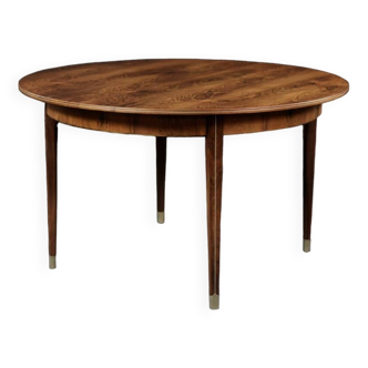 Vintage rare danish round rosewood folding dining table by agner christoffersen