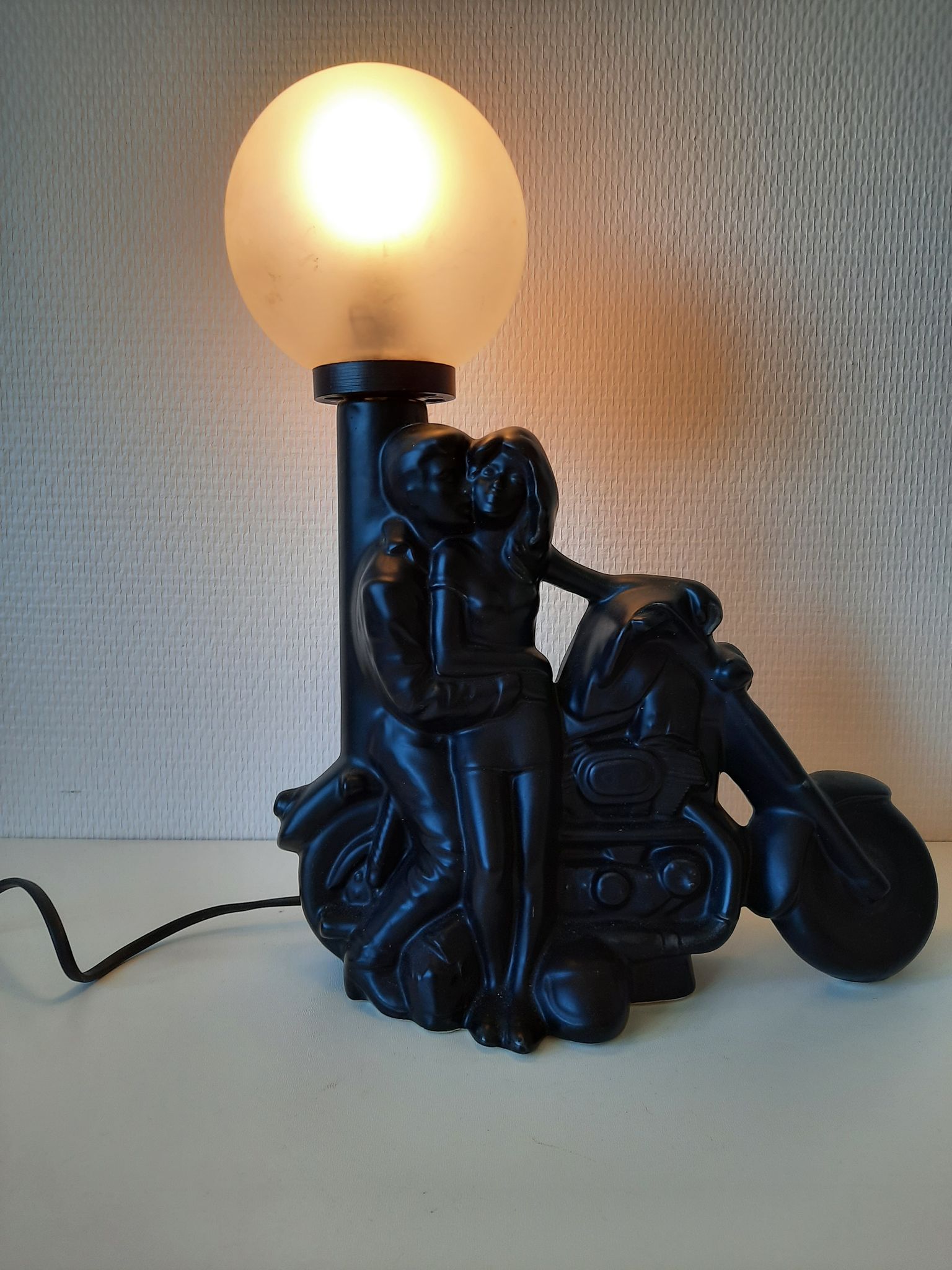 Lampe de chevet moto années 80