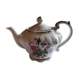 Musical teapot in white porcelain with floral decoration