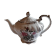 Musical teapot in white porcelain with floral decoration