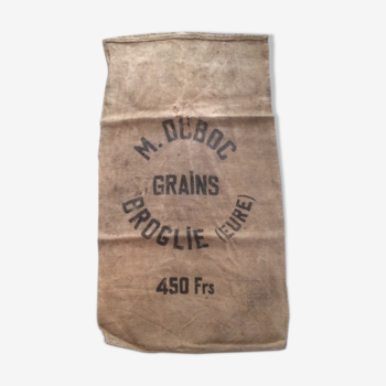 Burlap bag "grains Mr. Dubroc Broglie Eure"