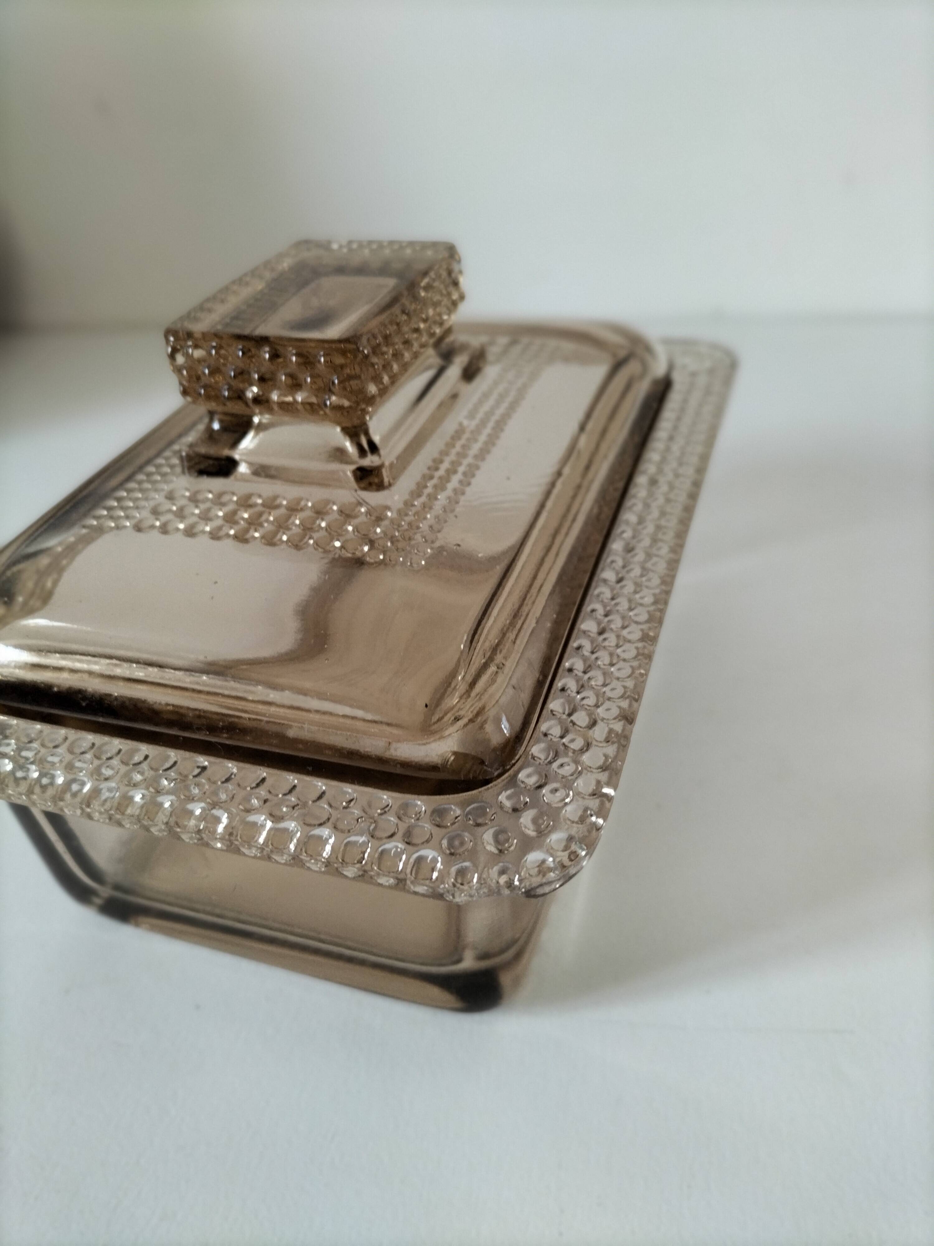 Vintage pressed glass box