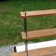 Vintage asymmetrical wall shelf in solid oak and metal from the 60s