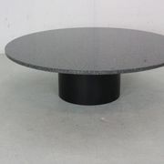 Mid-century  granite stone round coffee table, 1970's italy