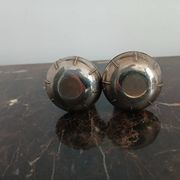 salière et poivrier en métal argenté - époque Art déco