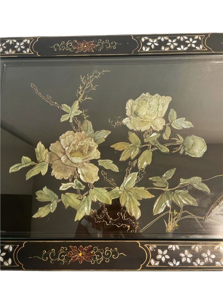 Chinese jade/mother-of-pearl coffee table