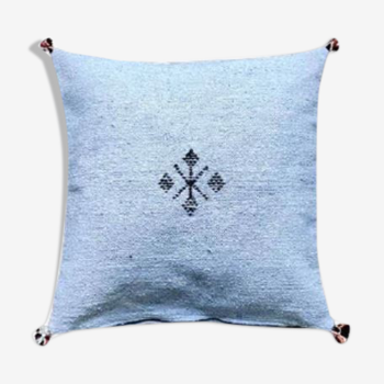 Moroccan sky blue cotton cushion