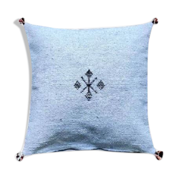 Moroccan sky blue cotton cushion