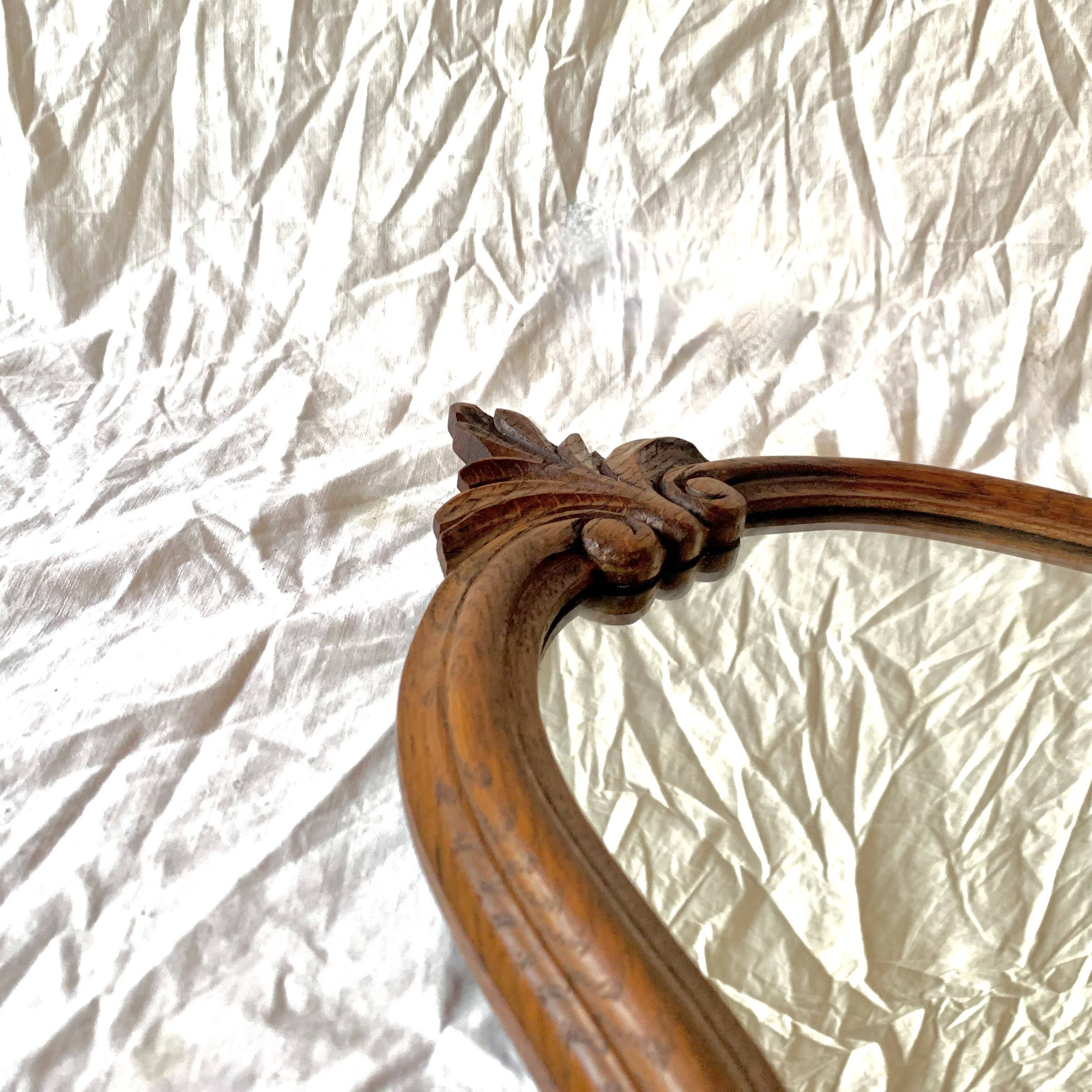 Old carved wooden mirror - 70 cm