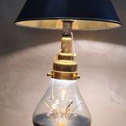 Delux gold and glass lamp desing 1970 to 80 removable with integrated light 68x40cm