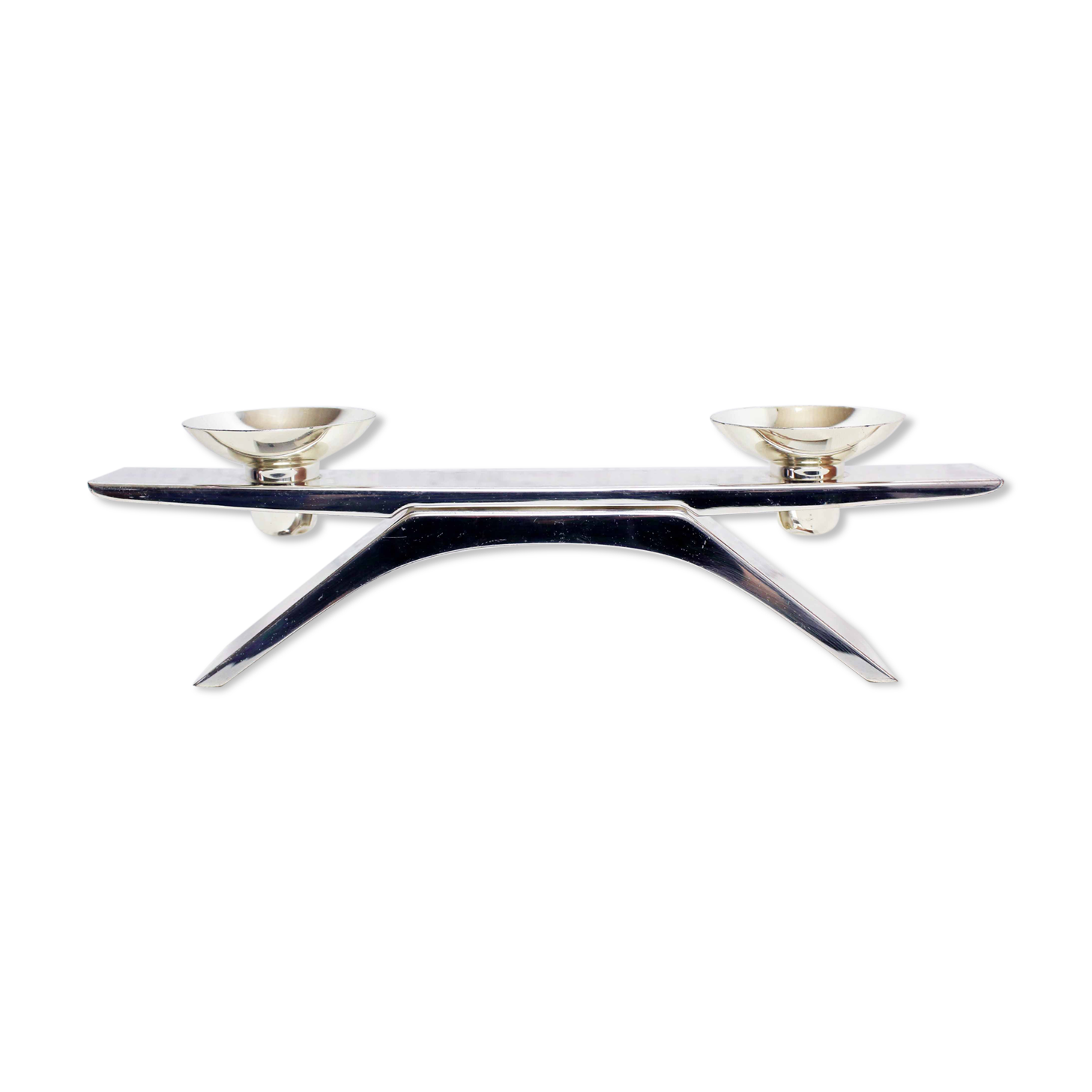 Silver metal wmf candle holder