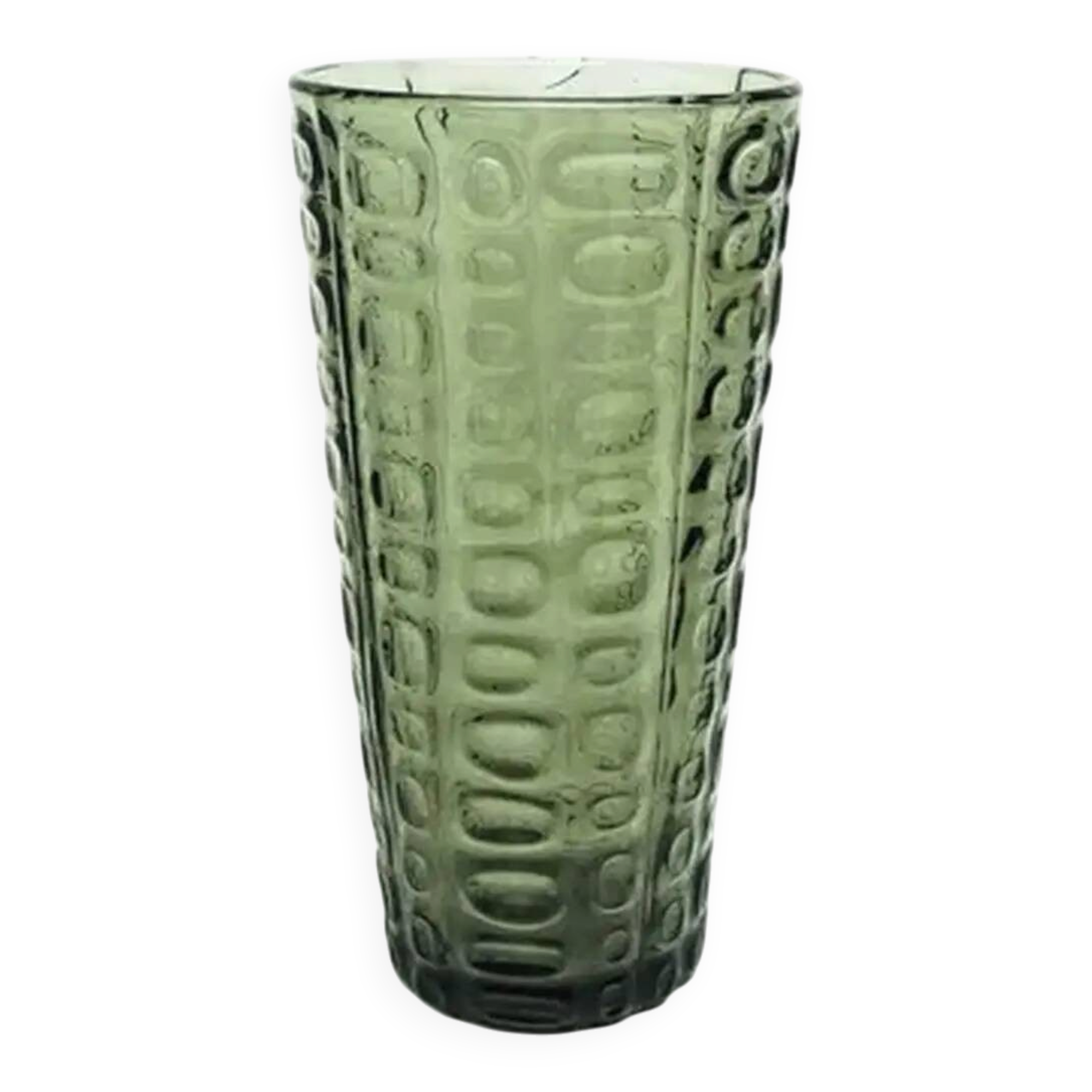 Modernist vase, green glass, Ząbkowice, Poland, 1970s