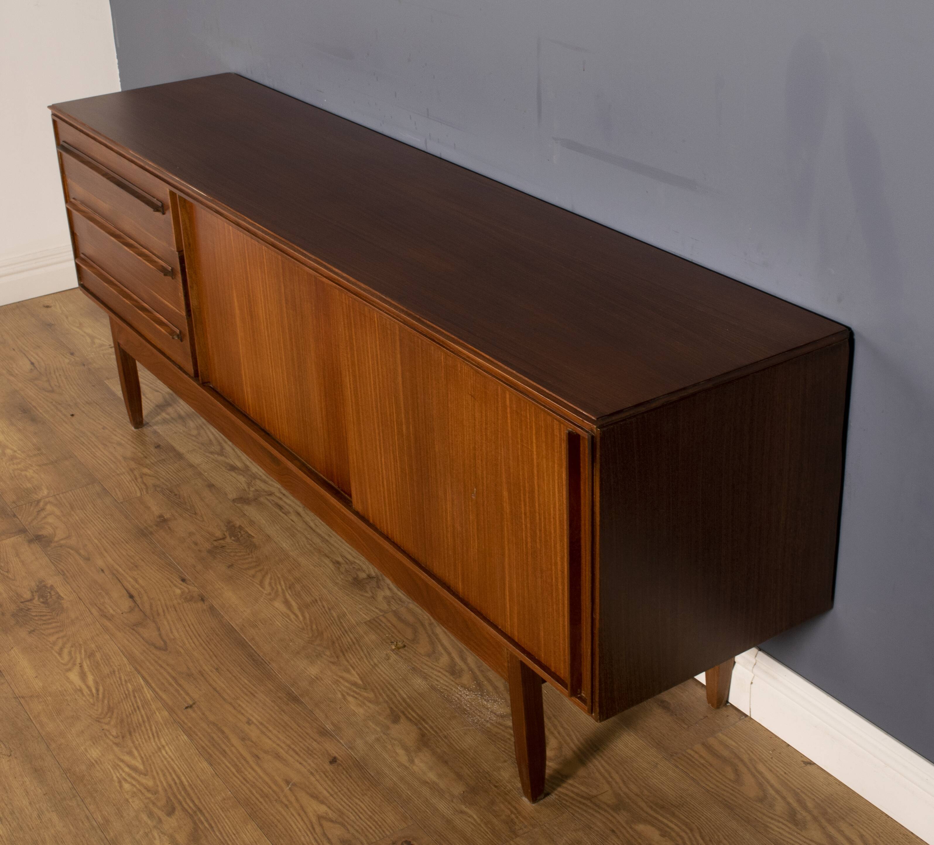 Restored 1960s Long Aformosia Sideboard By White & Newton