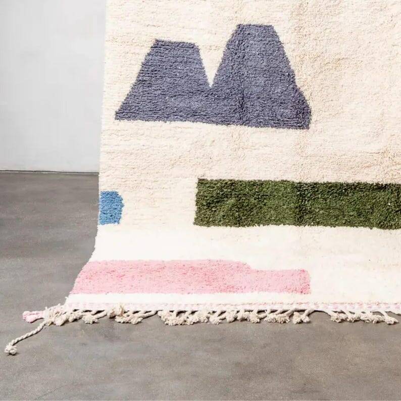 Handmade pure wool rug, 2/3 cm.