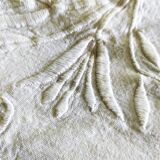 Old drapework and embroidered with 2 flowers and a butterfly