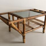 Coffee table, rattan magazines 1950