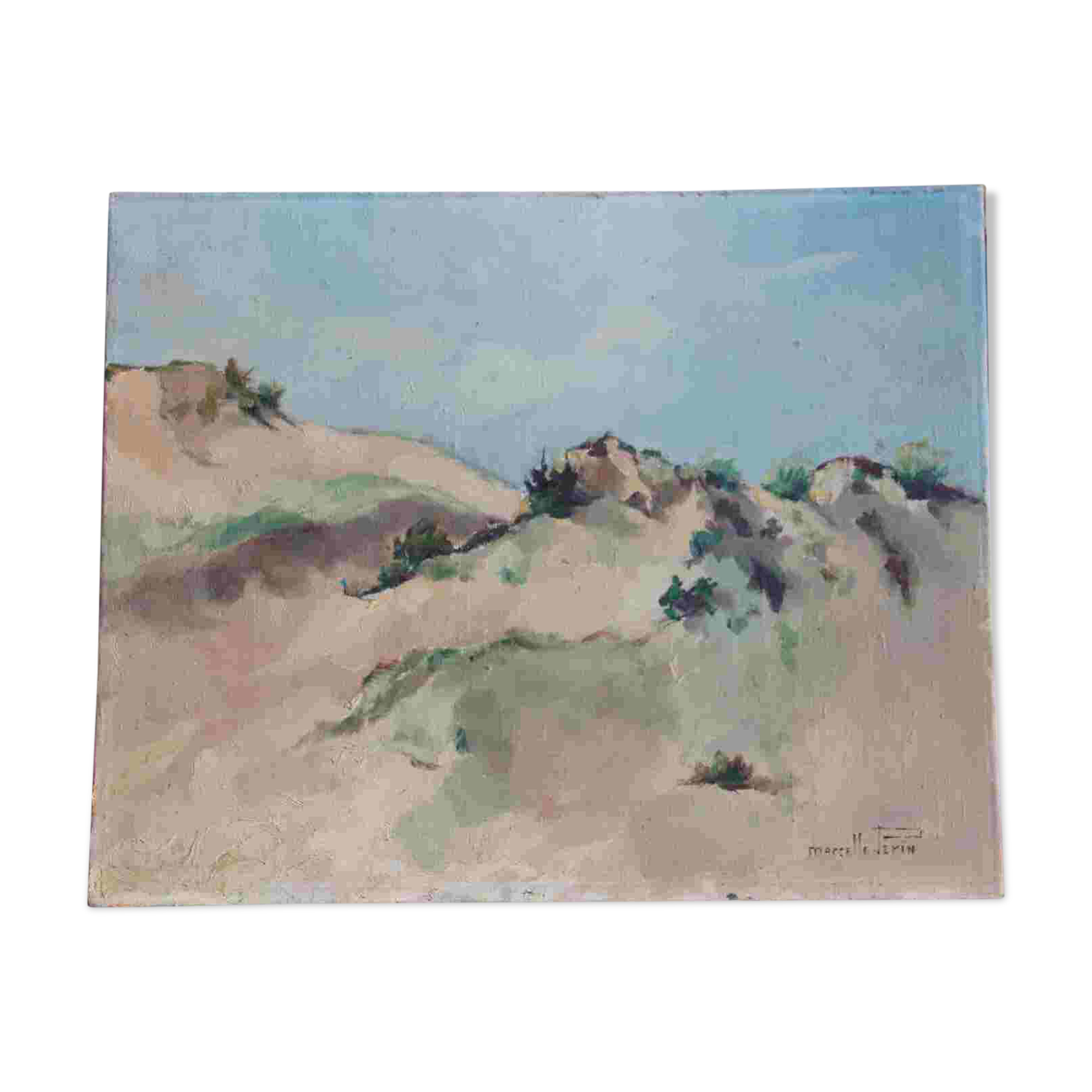 Small oil on canvas "A dune" 40 x 50