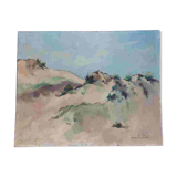 Small oil on canvas "A dune" 40 x 50