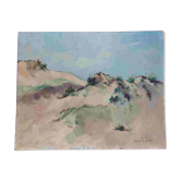 Small oil on canvas "A dune" 40 x 50